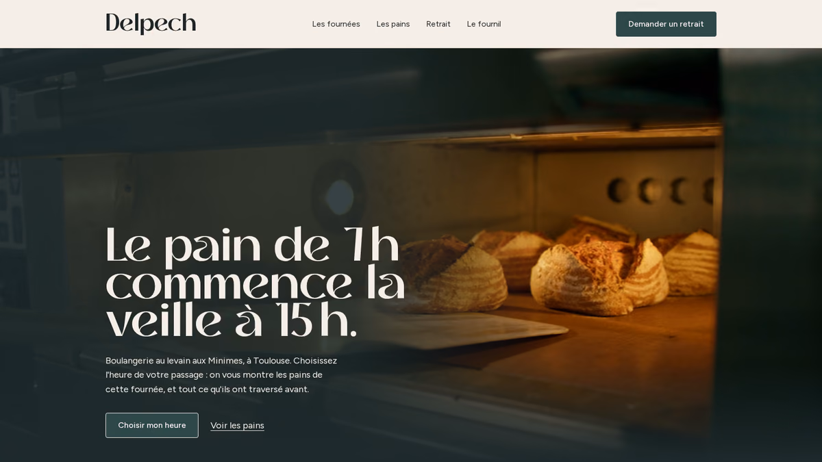 Page d'accueil de la démo Boulangerie Delpech